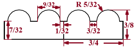 9/32″ Double Bead Tambour - Thick Tambour White River Hardwoods   