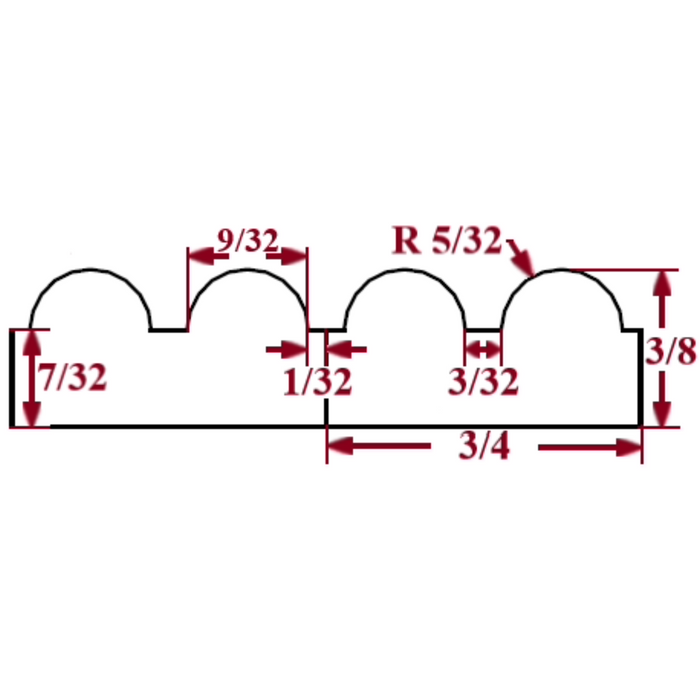 9/32″ Double Bead Tambour - Thick