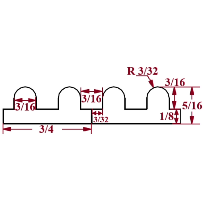 3/16″ Double Bead Tambour
