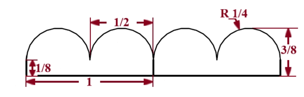 1/2″ Double Bead Tambour Tambour White River Hardwoods   
