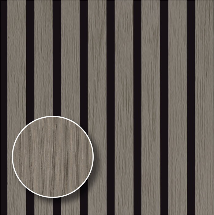 Silver Gray Oak – Unvarnished Acoustic Panel – 1" Slat Width – 12-1/2" × 94-1/2" – Sold 2 per Carton Acoustic Slat Panel White River Hardwoods