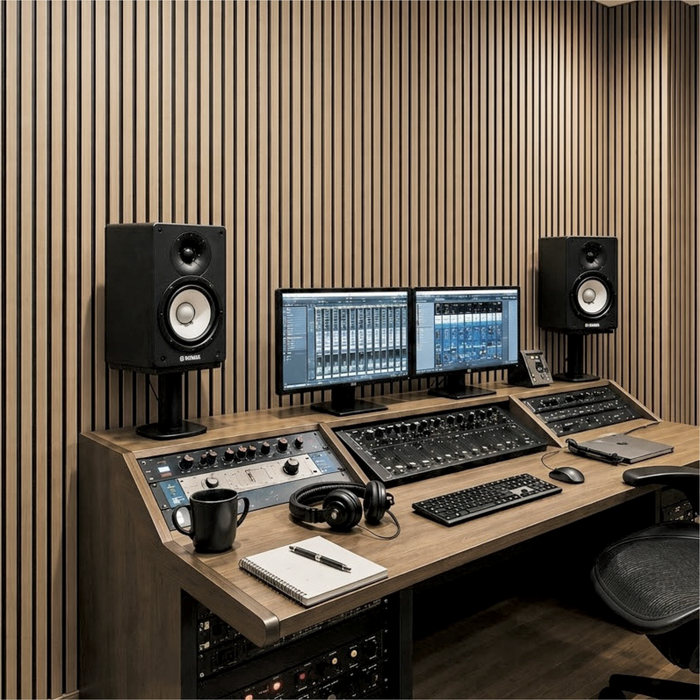Natural White Oak – Varnished Acoustic Panel – 1" Slat Width – 12-1/2" × 94-1/2" – Sold 2 per Carton Acoustic Slat Panel White River Hardwoods