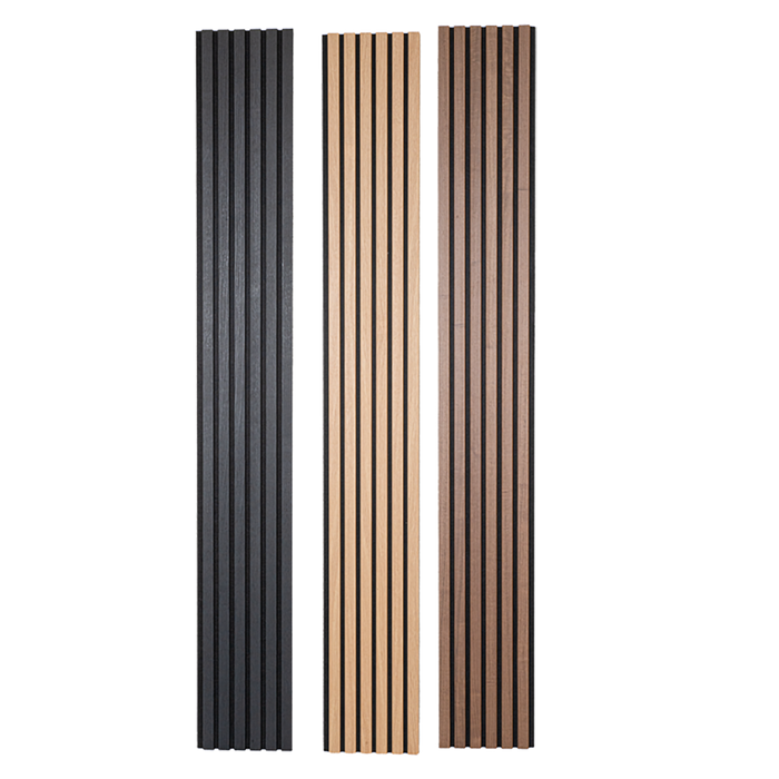 Matte Black Oak Acoustic Panel, Varnished Wood - ( 1" Wide Slats ) - Sold 2 Panels Per Carton Acoustic Slat Panel White River Hardwoods