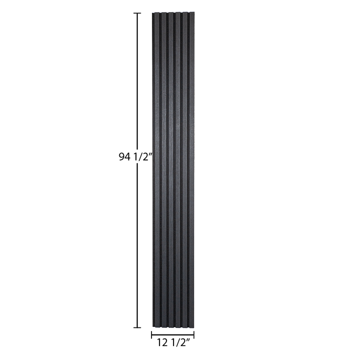 Matte Black Oak – Varnished Acoustic Panel – 1" Slat Width – 12-1/2" × 94-1/2" – Sold 2 per Carton Acoustic Slat Panel White River Hardwoods