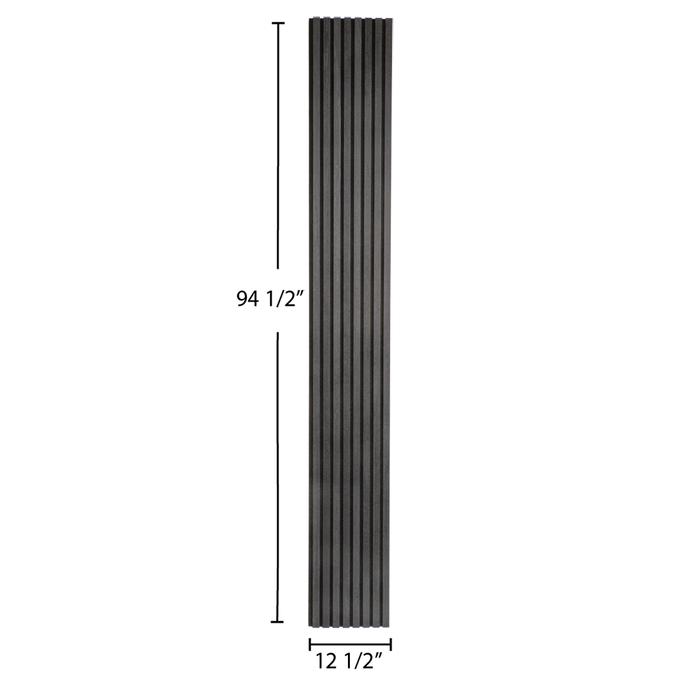 Matte Black Oak – Unvarnished Acoustic Panel – 1" Slat Width – 12-1/2" × 94-1/2" – Sold 2 per Carton Acoustic Slat Panel White River Hardwoods