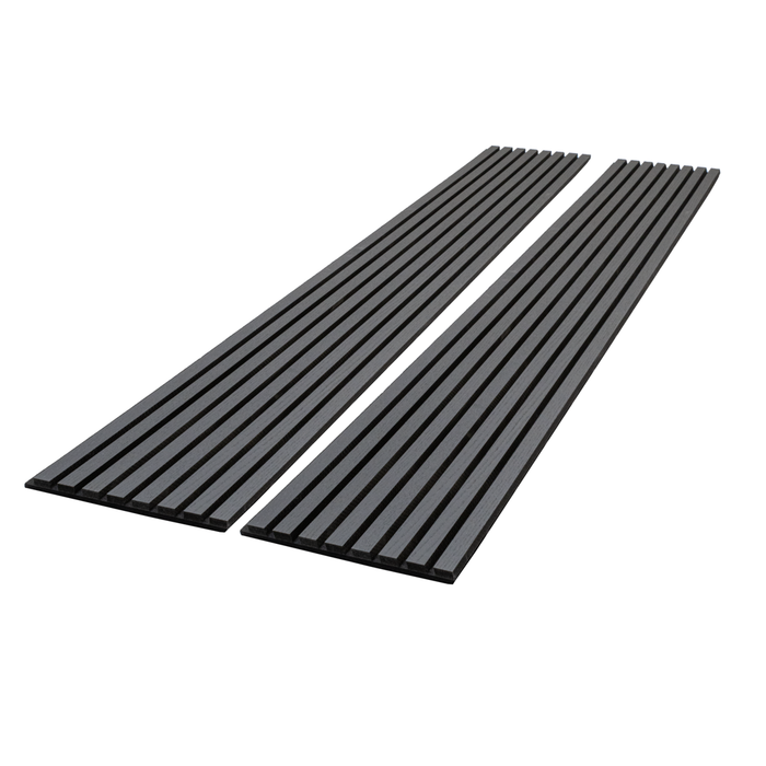Matte Black Oak – Varnished Acoustic Panel – 1" Slat Width – 12-1/2" × 94-1/2" – Sold 2 per Carton Acoustic Slat Panel White River Hardwoods
