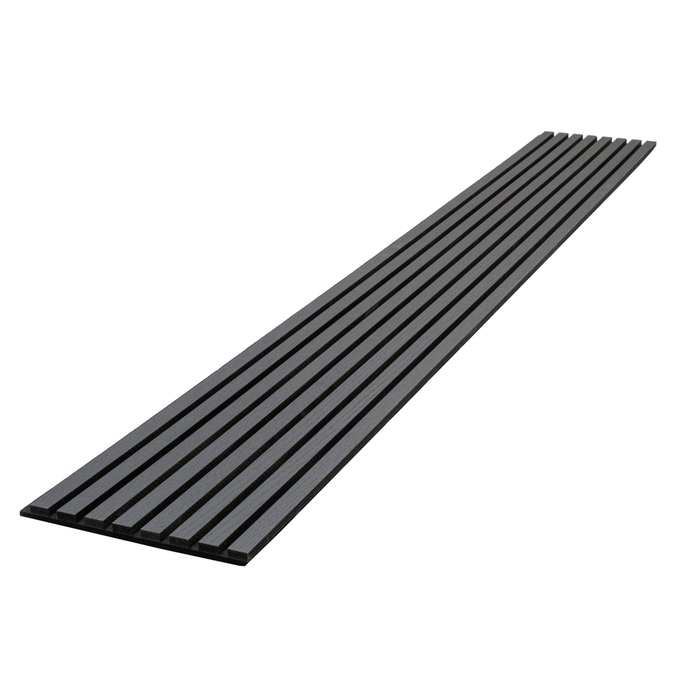 Matte Black Oak Acoustic Panel, Varnished Wood - ( 1" Wide Slats ) - Sold 2 Panels Per Carton Acoustic Slat Panel White River Hardwoods