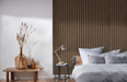 Natural Walnut Acoustic Panel, Varnished Wood - ( 1" Wide Slats ) - Sold 2 Panels Per Carton Acoustic Slat Panel White River Hardwoods