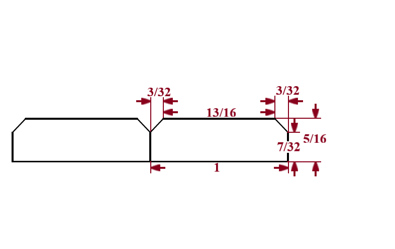 1″ Bevel Slat Tambour – Thin - Usually Ships in 7-10 Business Days Tambour White River Hardwoods   