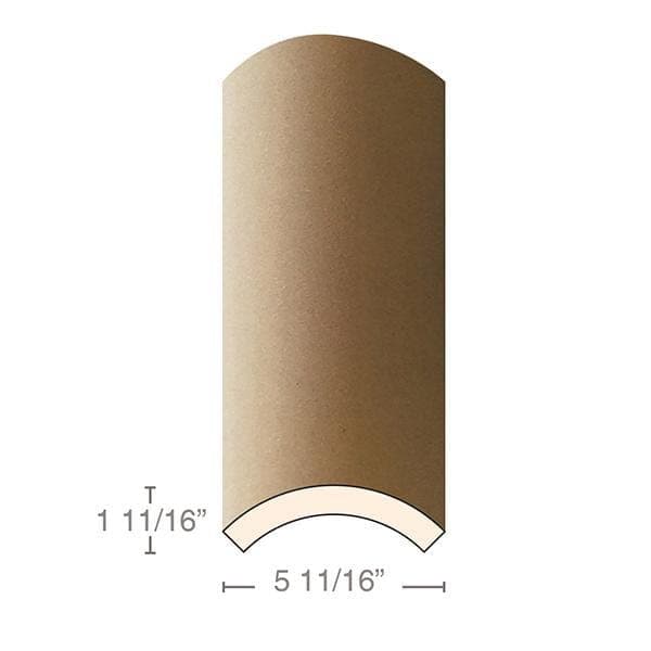 MDF Radius Corners, Econo Qtr Rnd (accepts 3/4" plywood), 4" Radius, 5 11/16"W x 1-11/16"D x 97"L